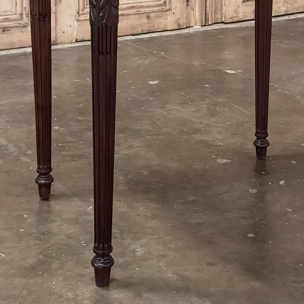 19th Century French Louis XVI Walnut End Table with Bronze Mounts For Sale 4