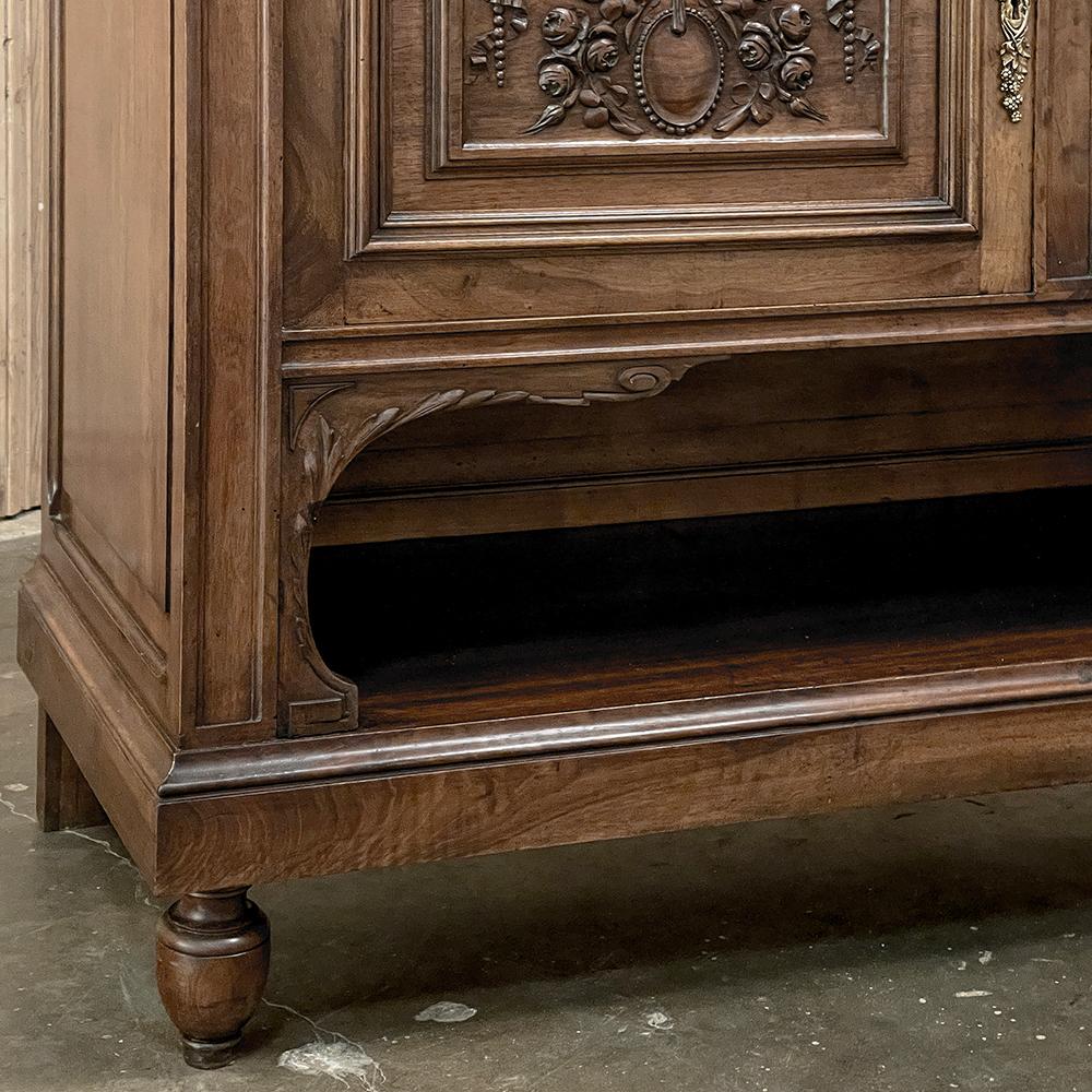 19th Century French Louis XVI Walnut Marble Top Buffet For Sale 7