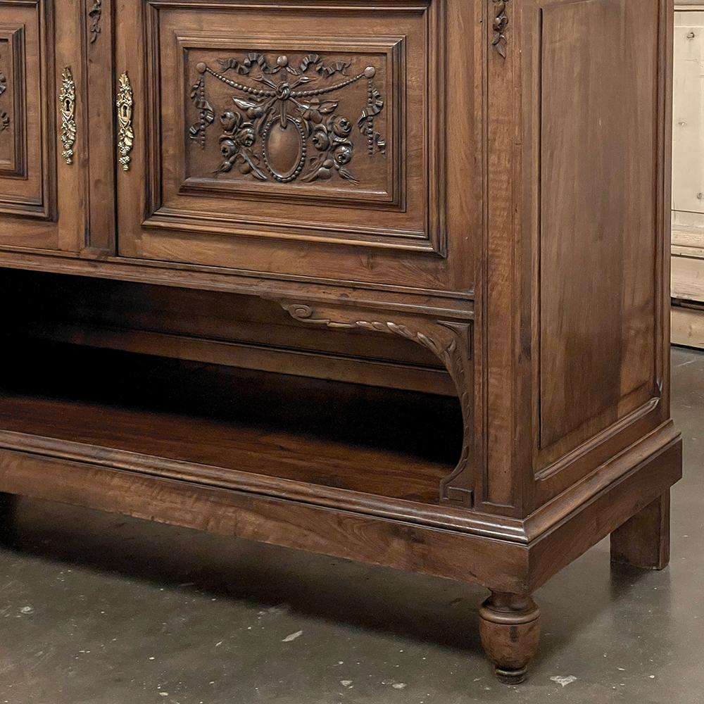 19th Century French Louis XVI Walnut Marble Top Buffet For Sale 10