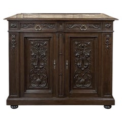 19th Century French Henri II Renaissance Revival Walnut Marble Top Buffet