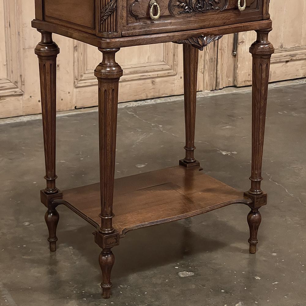 19th Century French Louis XVI Walnut Nightstand ~ Jewelry Box For Sale 6