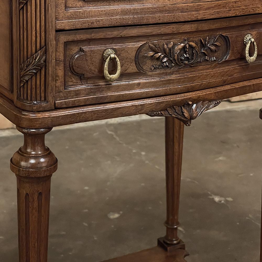 19th Century French Louis XVI Walnut Nightstand ~ Jewelry Box For Sale 8