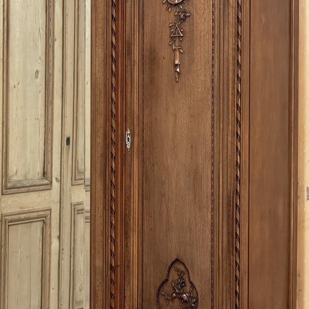 19th Century French Louis XVI Walnut Triple Armoire For Sale 11