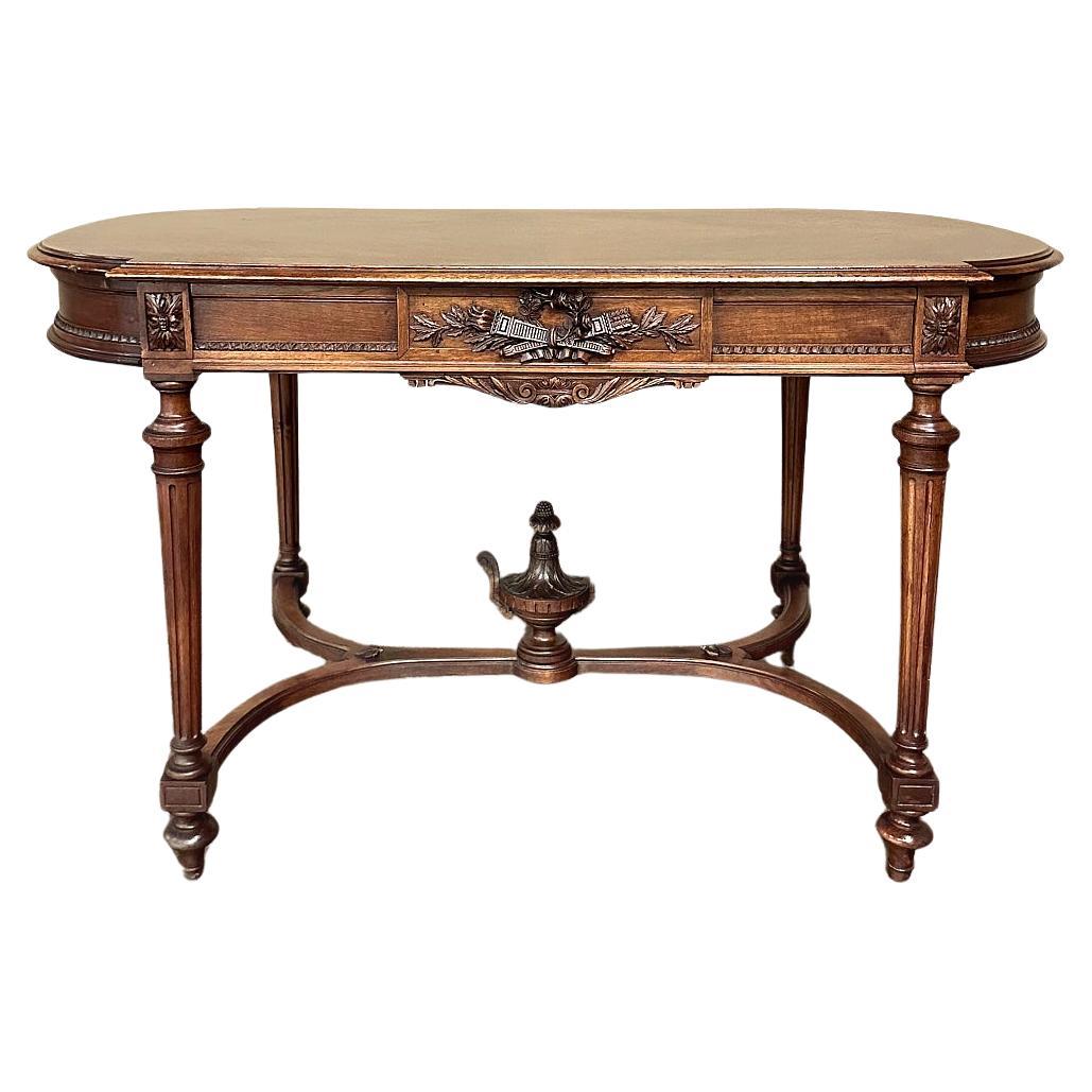 Mesa de Escribir ~ Escritorio Francés Luis XVI de Nogal del Siglo XIX