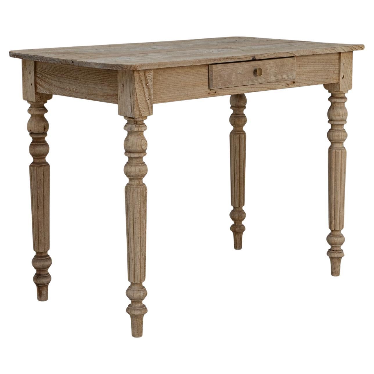 19th Century French Louis XVI Wooden Writing Table With Drawer