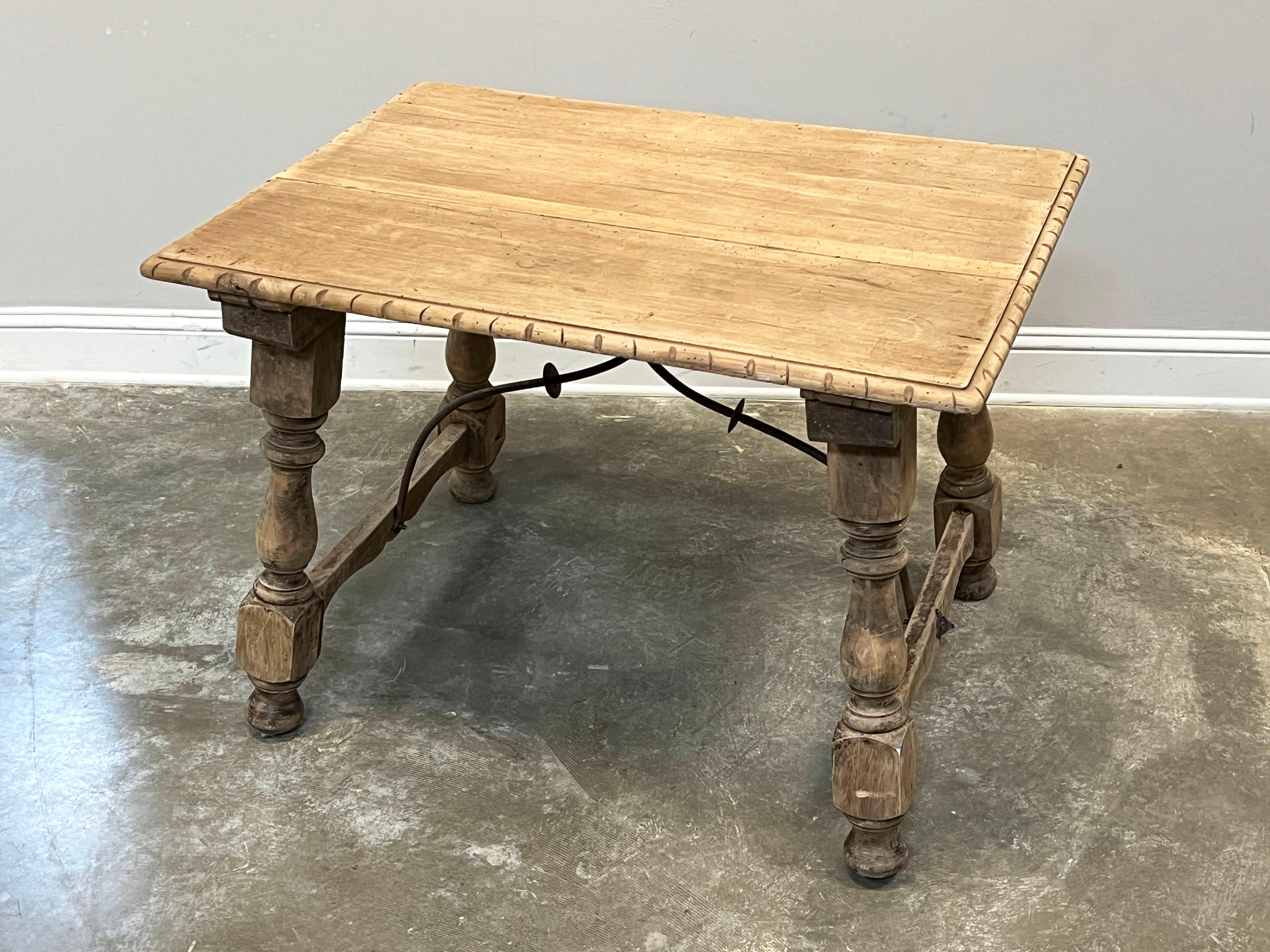 This country table exemplifies the rustic style seen in Southern France and Spain. The style as seen in Louis XIII country interpretations, developed in France an Spain and mirror the style of the Renaissance. Hardy woods such as oak were commonly