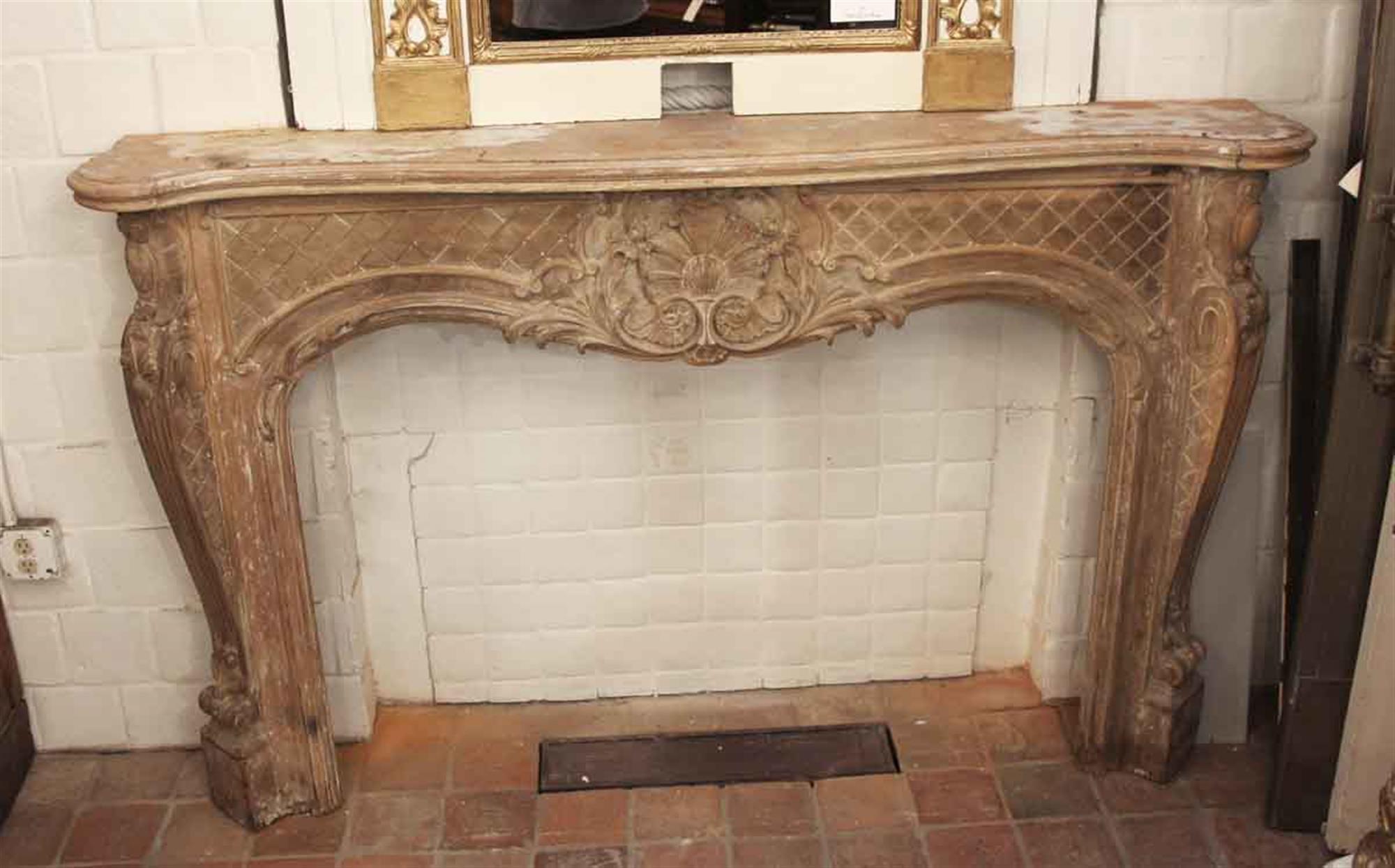 Louis XV 19th Century French Lous XV Carved Wooden Mantel