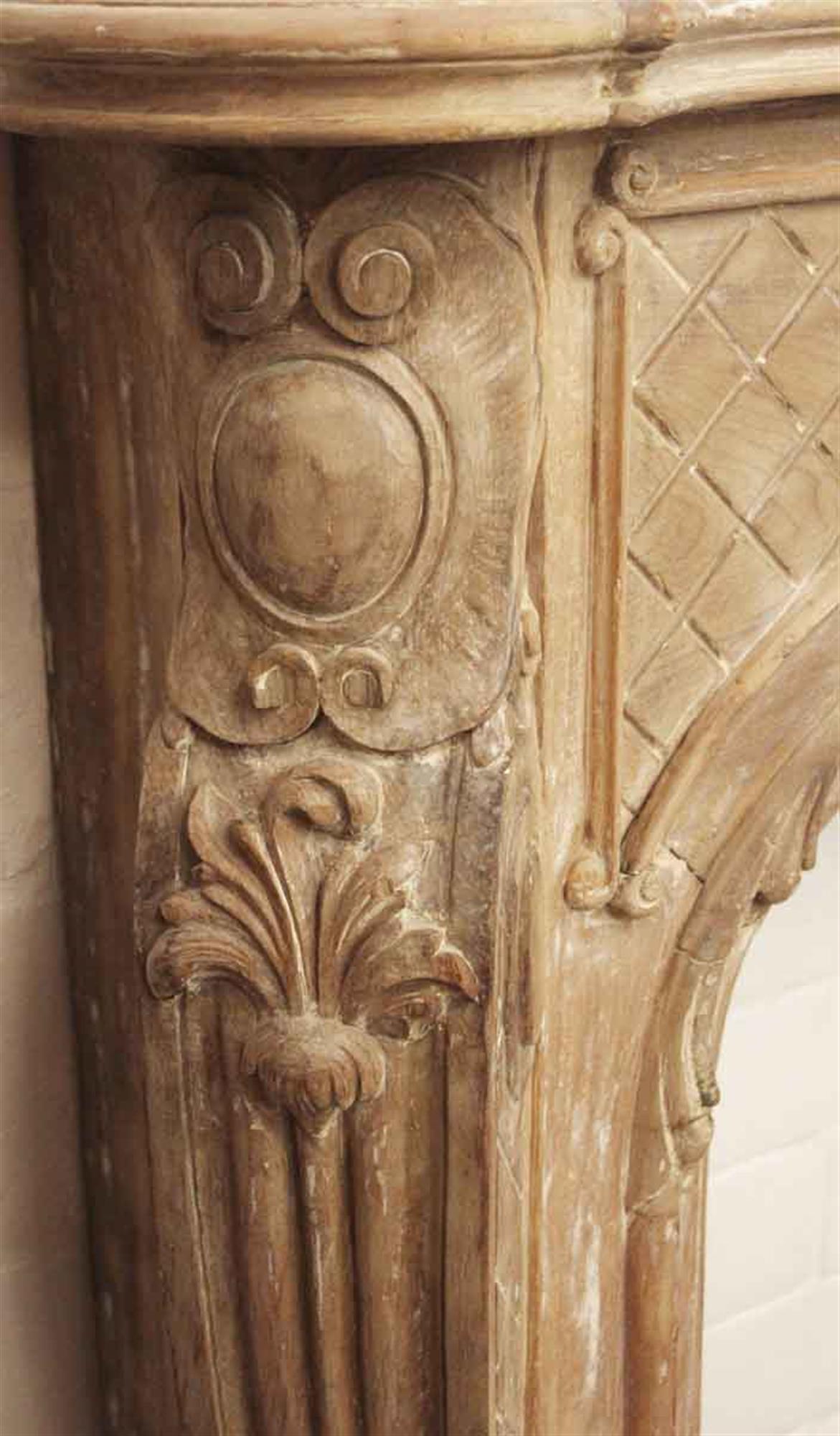 19th Century French Lous XV Carved Wooden Mantel 3