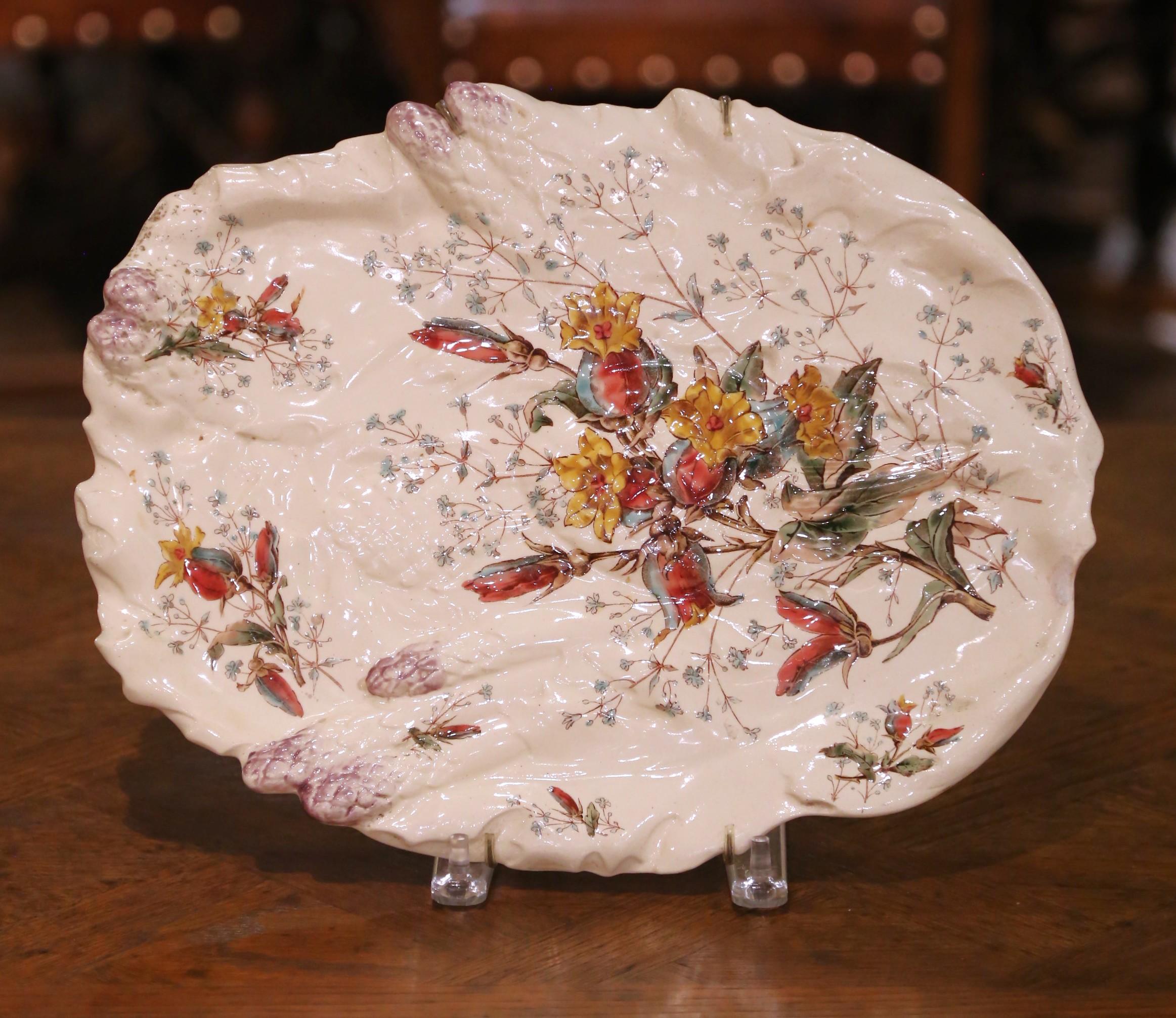 Plat à fleurs Barbotine 