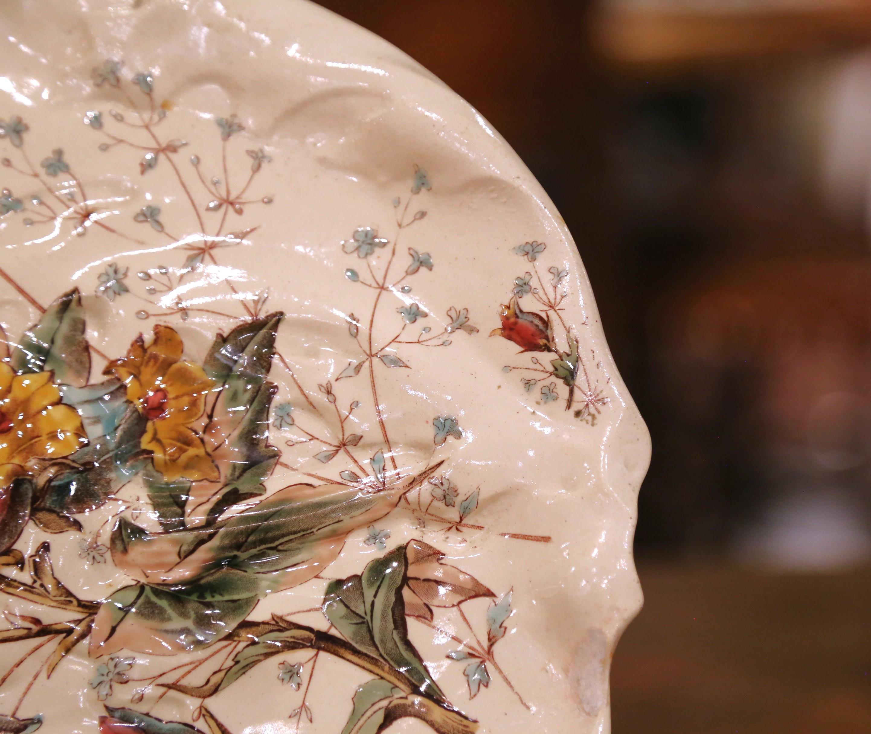 Plat à fleurs Barbotine 