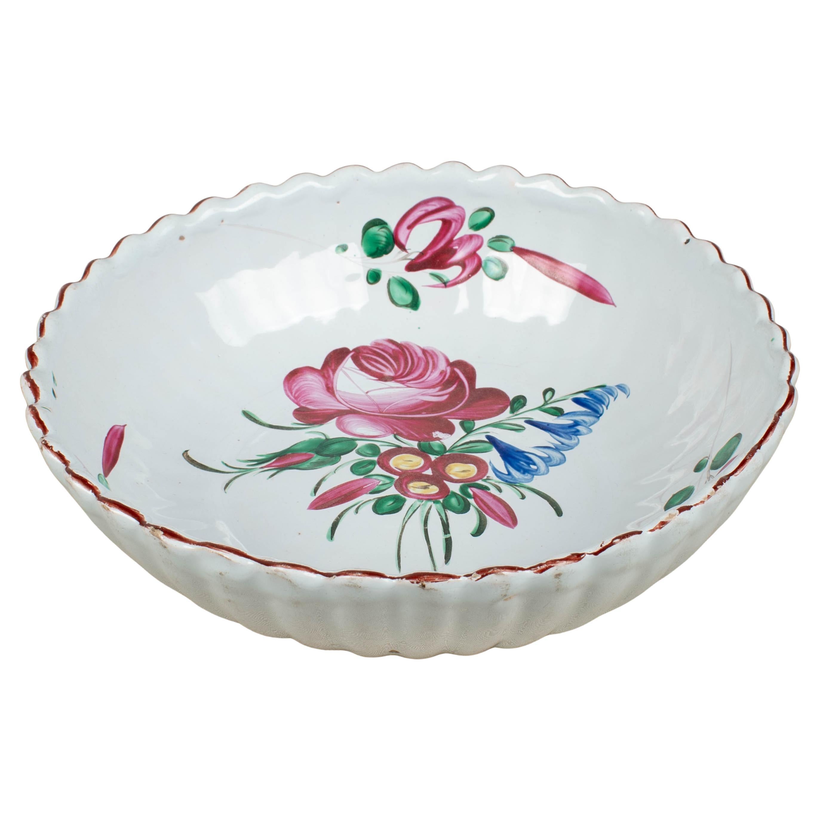 19th Century French Lunéville Saint Clément Faience Bowl For Sale
