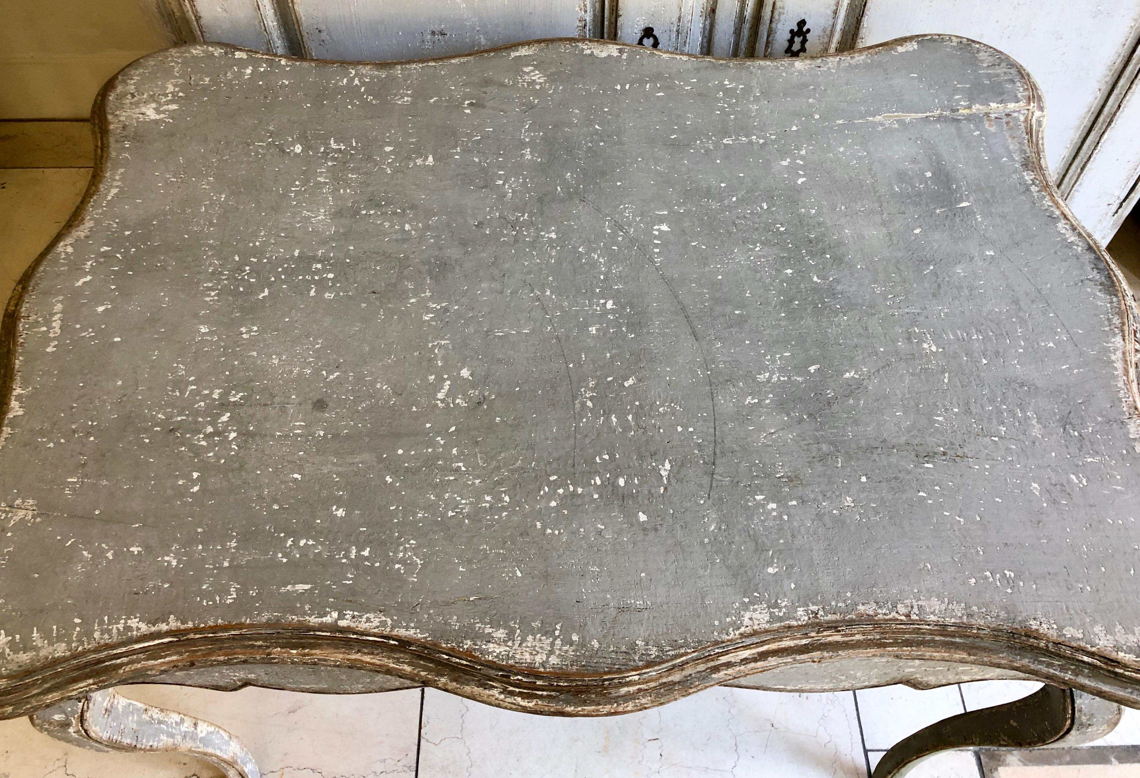 19th Century French Lxv Style Painted Writing Table In Good Condition In Charleston, SC