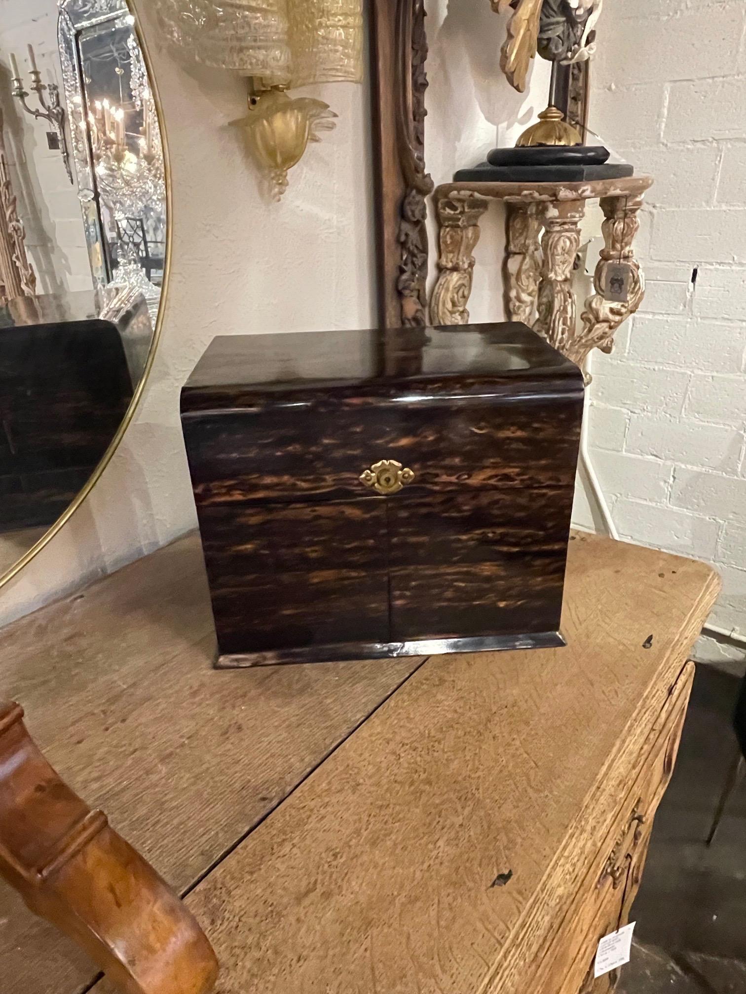 19th Century French Madagascar Wood Tantalus Set In Good Condition For Sale In Dallas, TX
