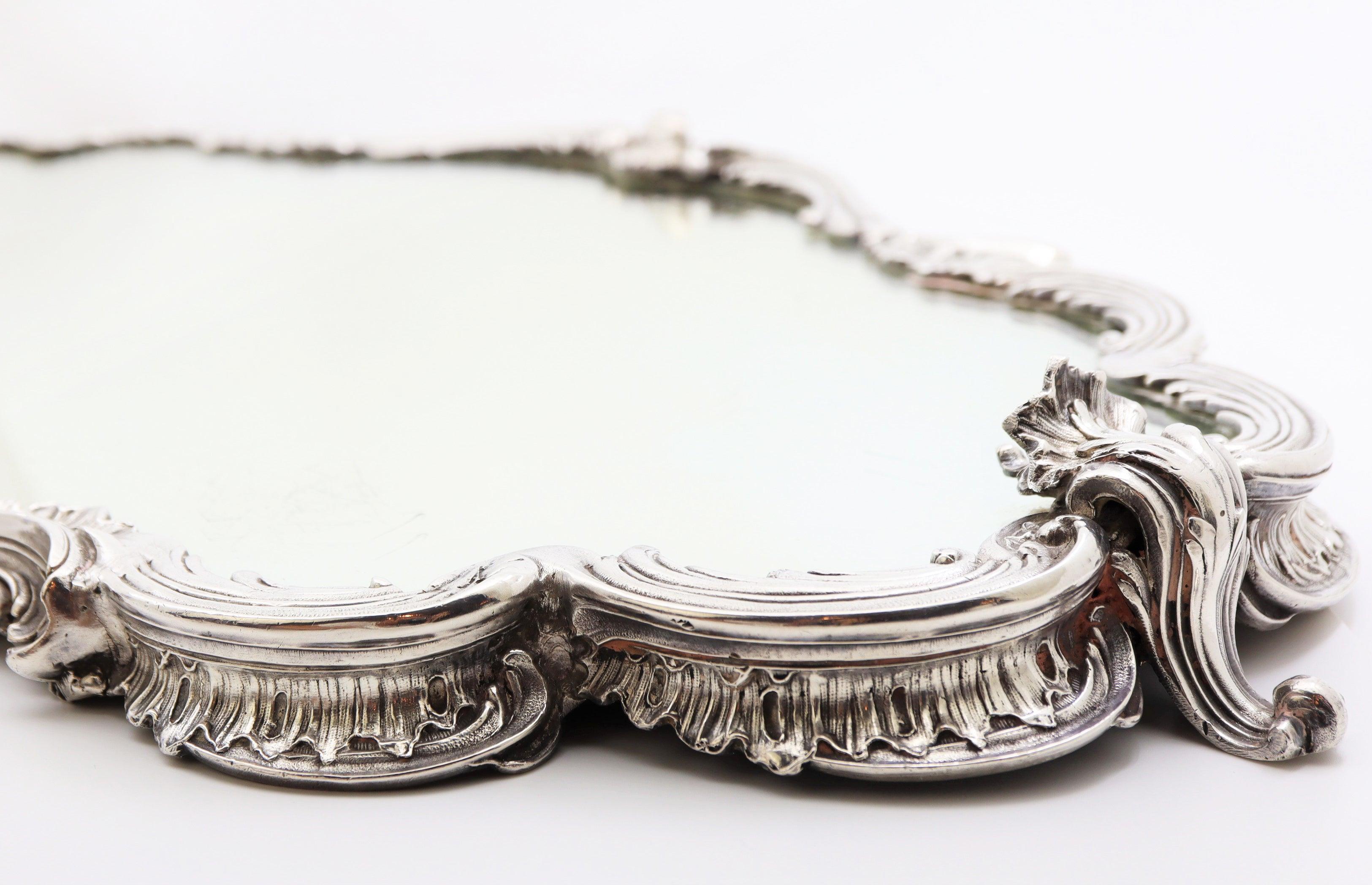 19th Century French, Magnificent Silver Plated Centrepiece with Mirror Base For Sale 8