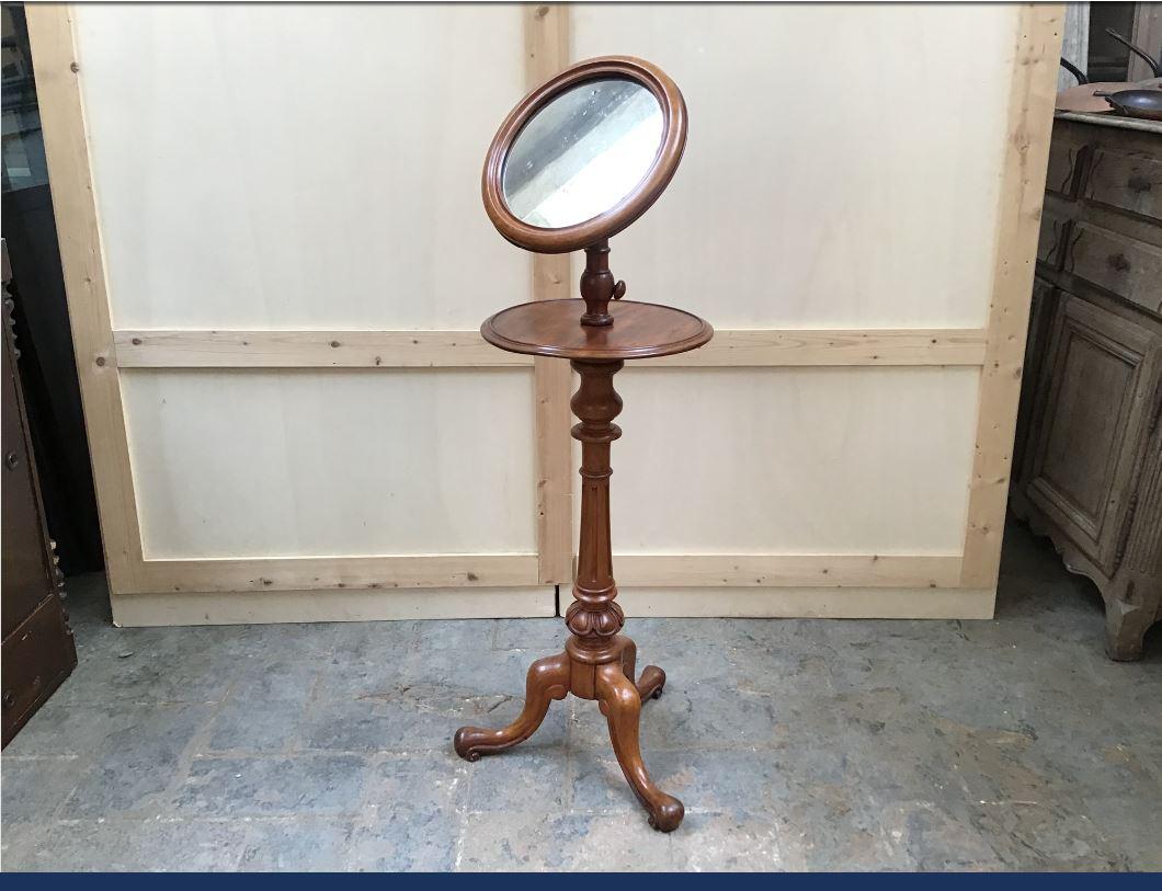 19th century French mahogany vanity adjustable floor mirror, 1890s.