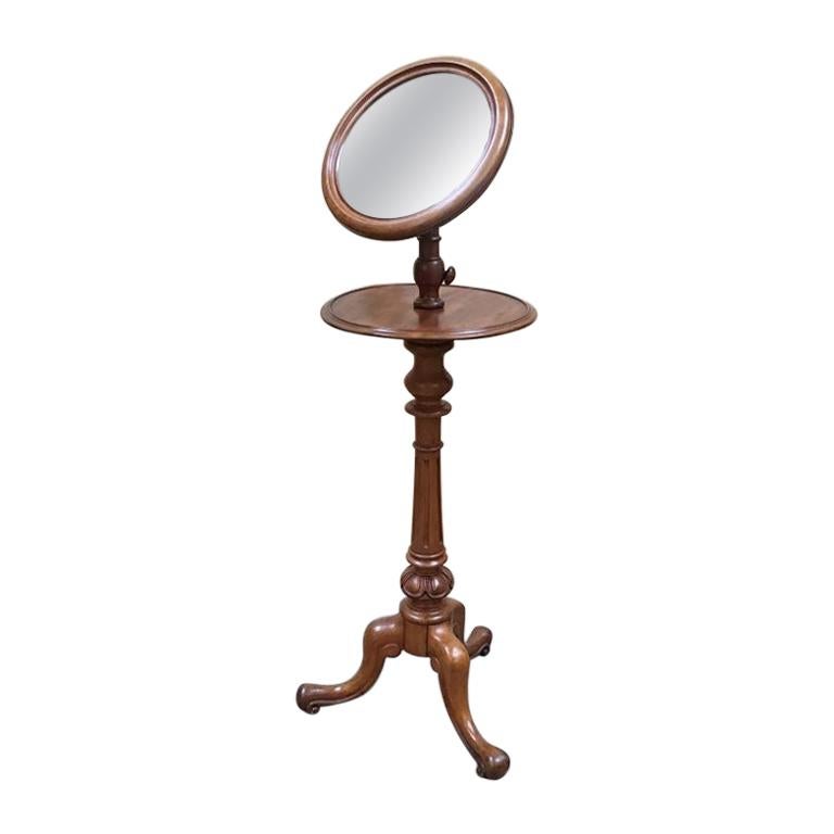 19th Century French Mahogany Adjustable Floor Mirror, 1890s For Sale