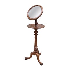 19th Century French Mahogany Adjustable Floor Mirror, 1890s