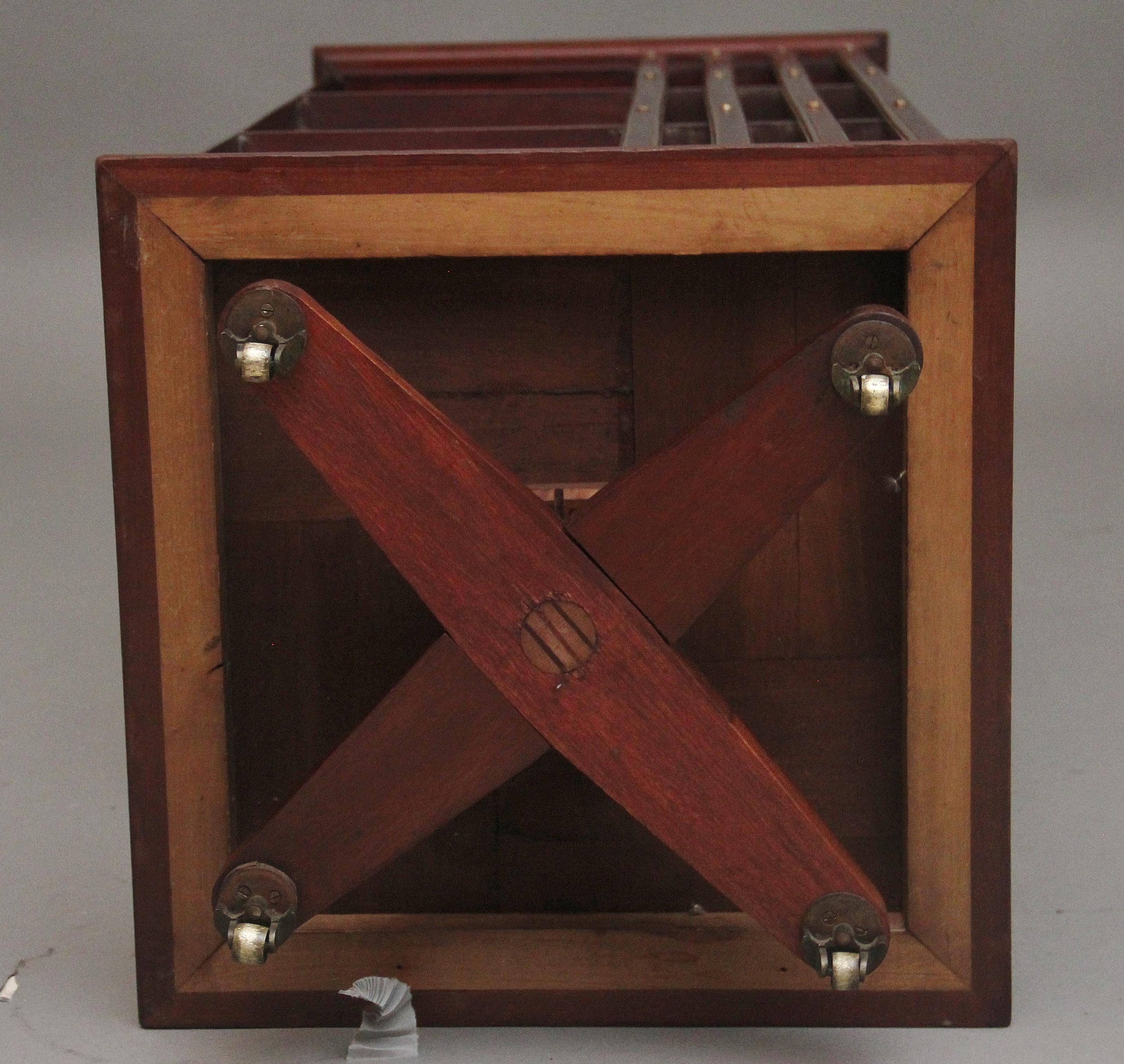 19th Century French mahogany and brass revolving bookcase 8