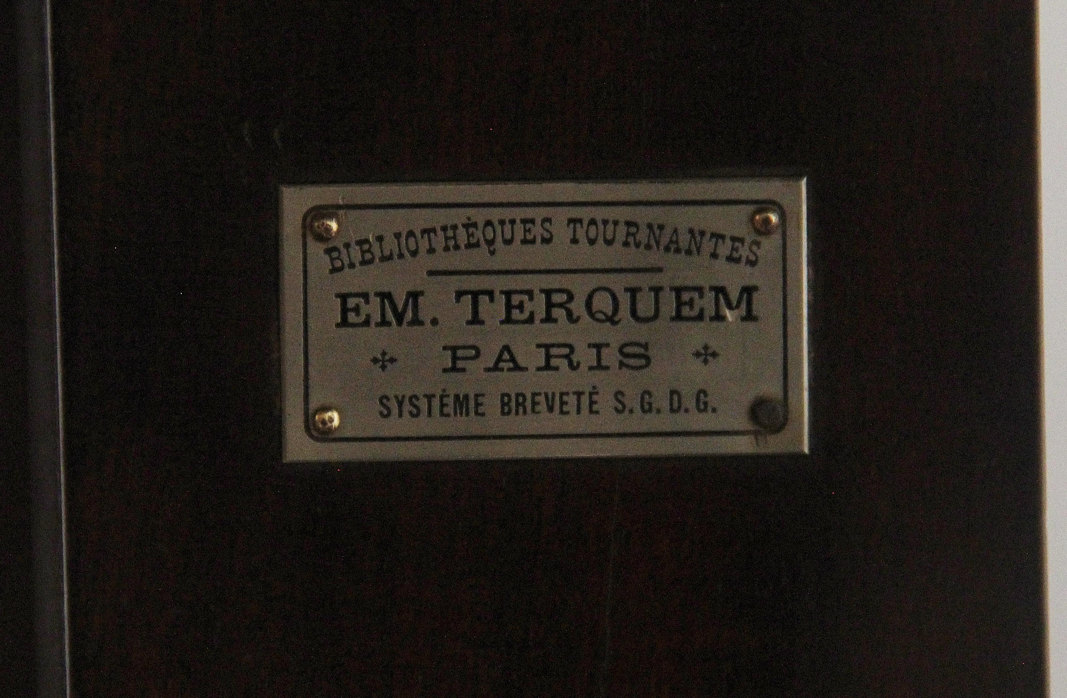 19th Century French mahogany and brass revolving bookcase 9