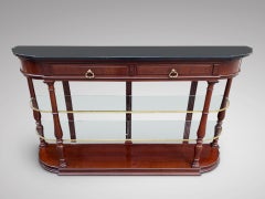 19th Century French Mahogany and Glass Console Sideboard Table