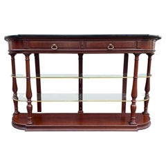 19th Century French Mahogany and Glass Console Sideboard Table