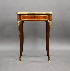 19th Century French Mahogany and Inlaid Occasional Table with Ormolu Mounts