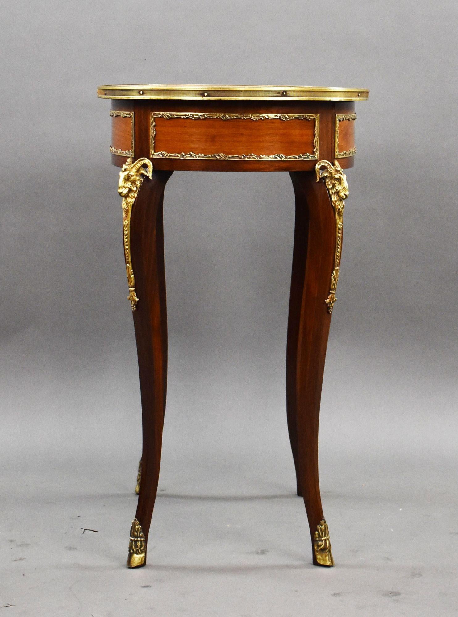 19th Century French Mahogany and Inlaid Occasional Table with Ormolu Mounts In Good Condition For Sale In Chelmsford, Essex