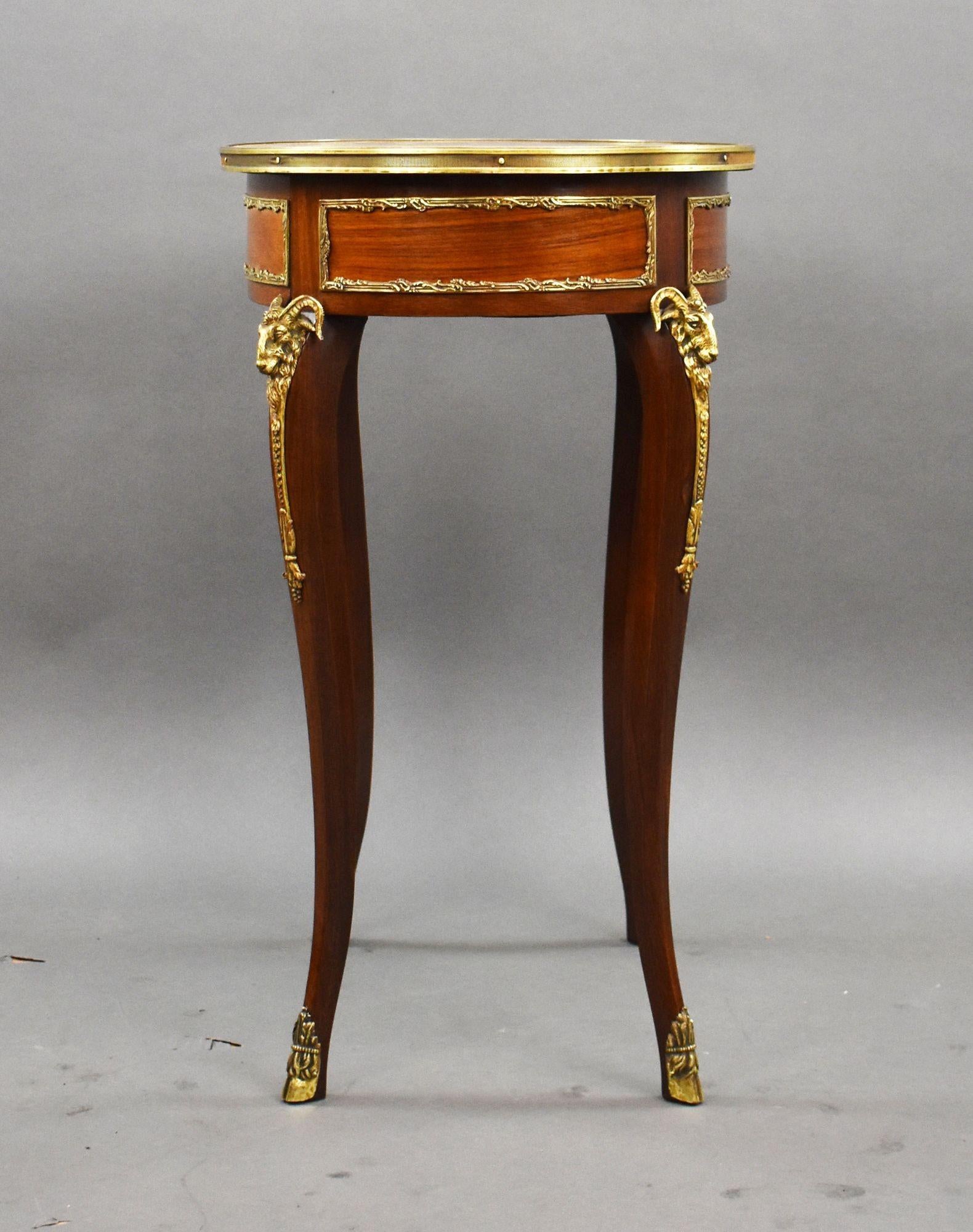 19th Century French Mahogany and Inlaid Occasional Table with Ormolu Mounts For Sale 2