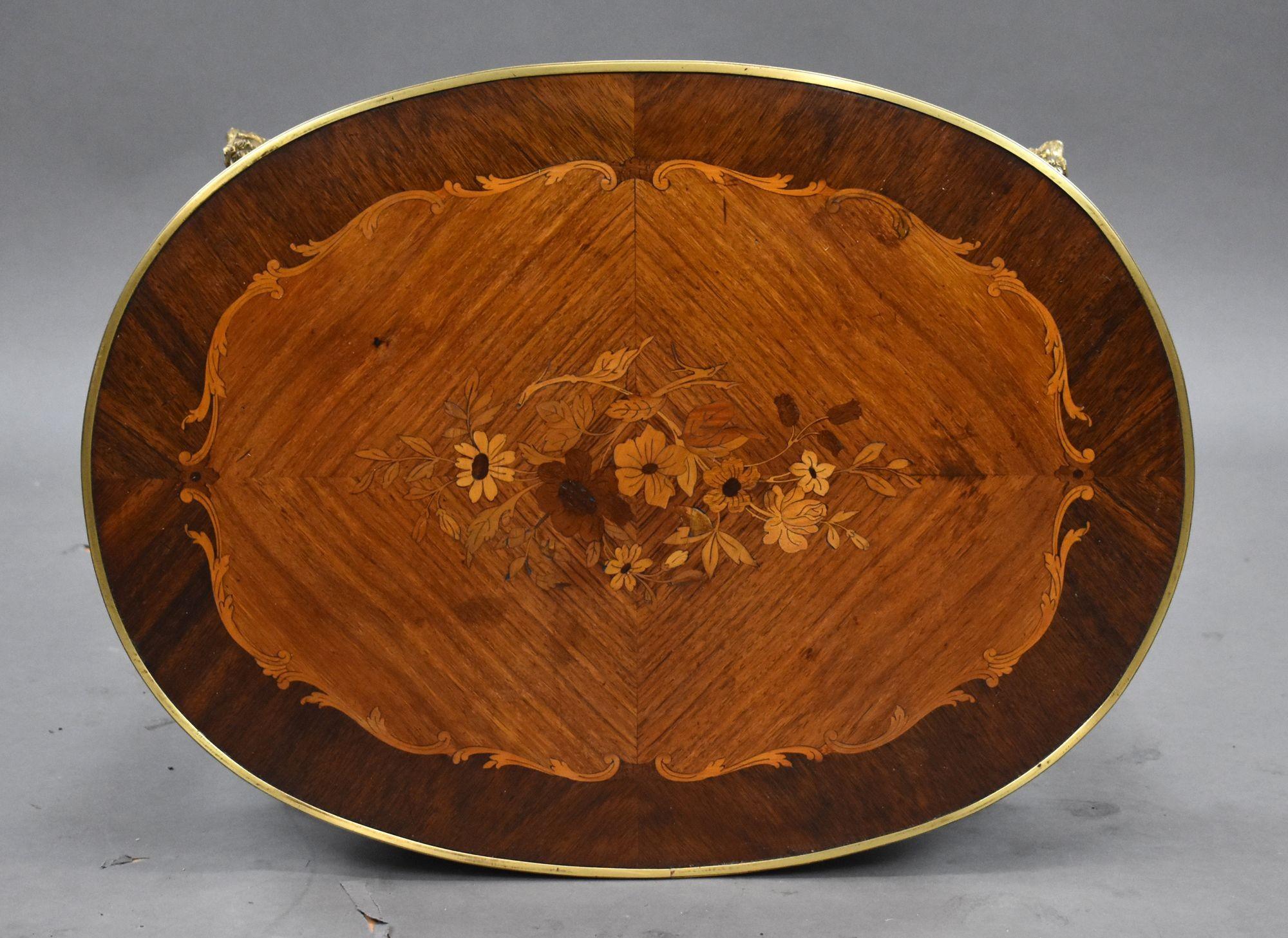 19th Century French Mahogany and Inlaid Occasional Table with Ormolu Mounts For Sale 3