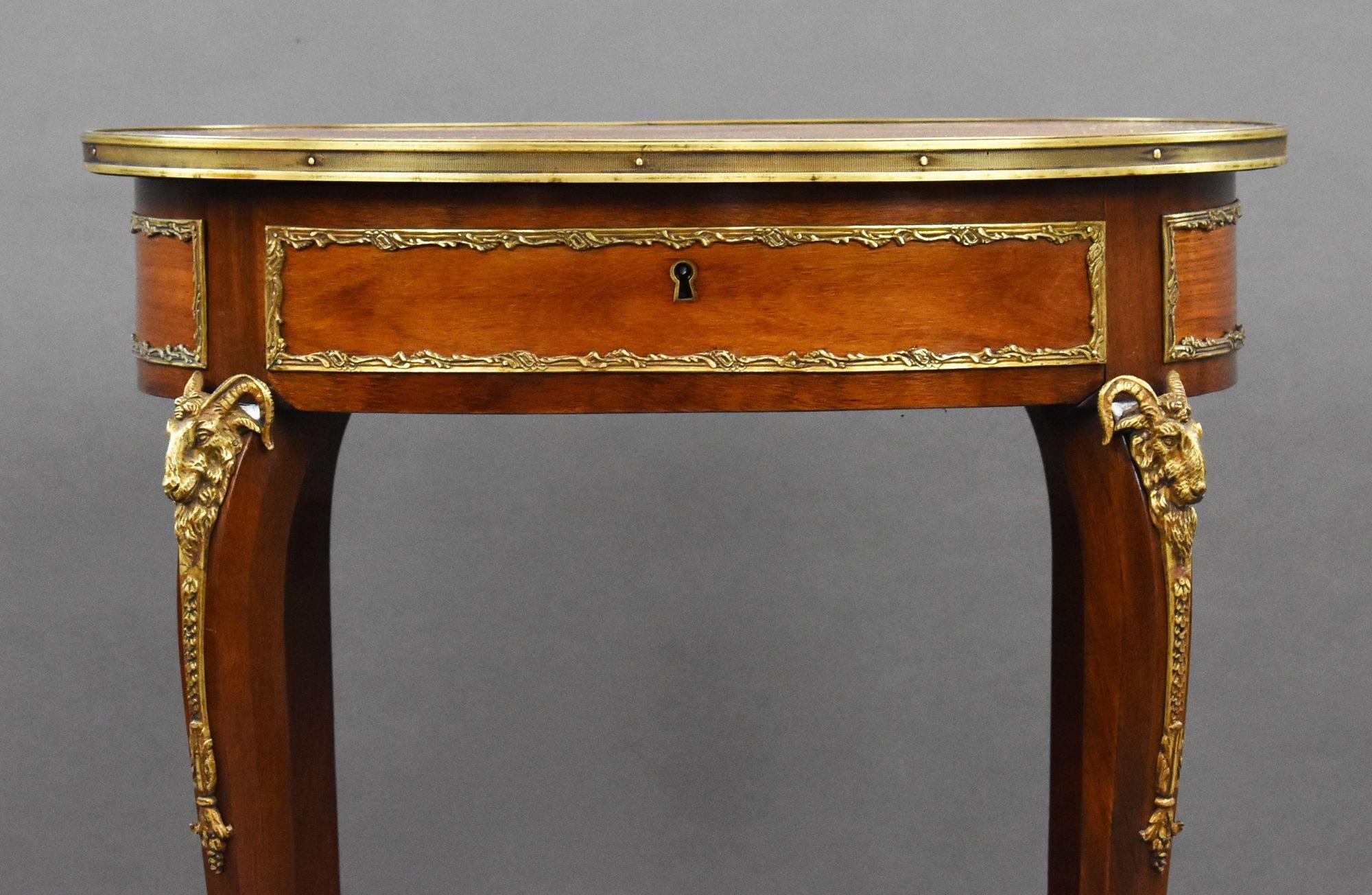 19th Century French Mahogany and Inlaid Occasional Table with Ormolu Mounts For Sale 4