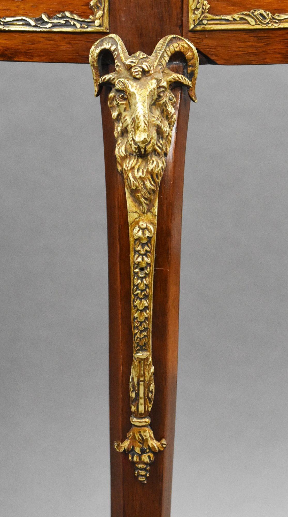 19th Century French Mahogany and Inlaid Occasional Table with Ormolu Mounts For Sale 6