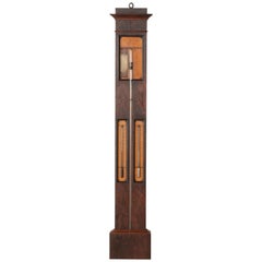 Antique 19th Century French Mahogany and Lemon Wood Barometer, Signed Chevallier