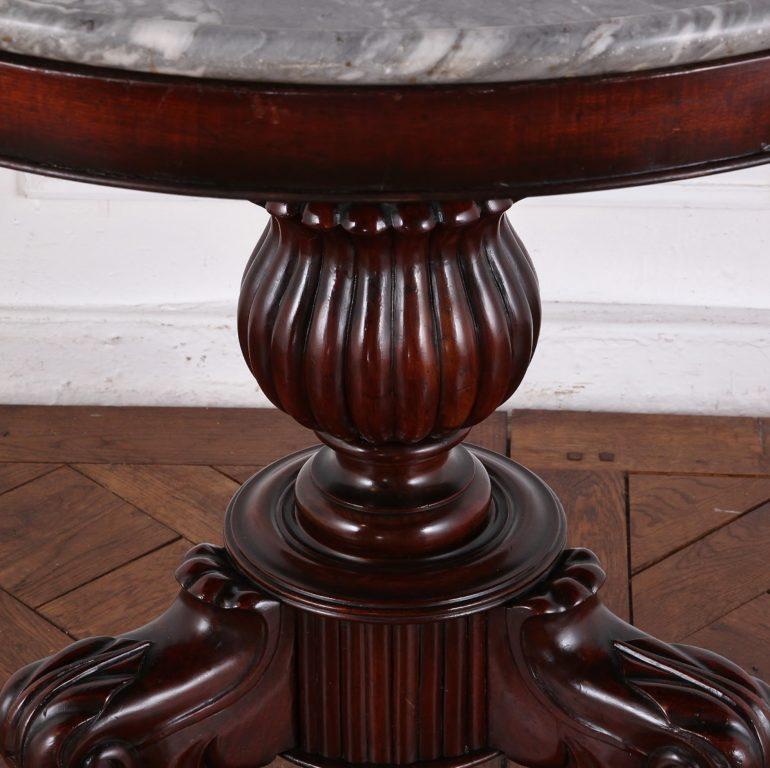 Louis Philippe 19th Century French Mahogany and Marble Gueridon Centre Table