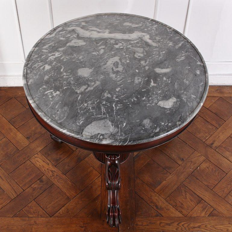 19th Century French Mahogany and Marble Gueridon Centre Table 1