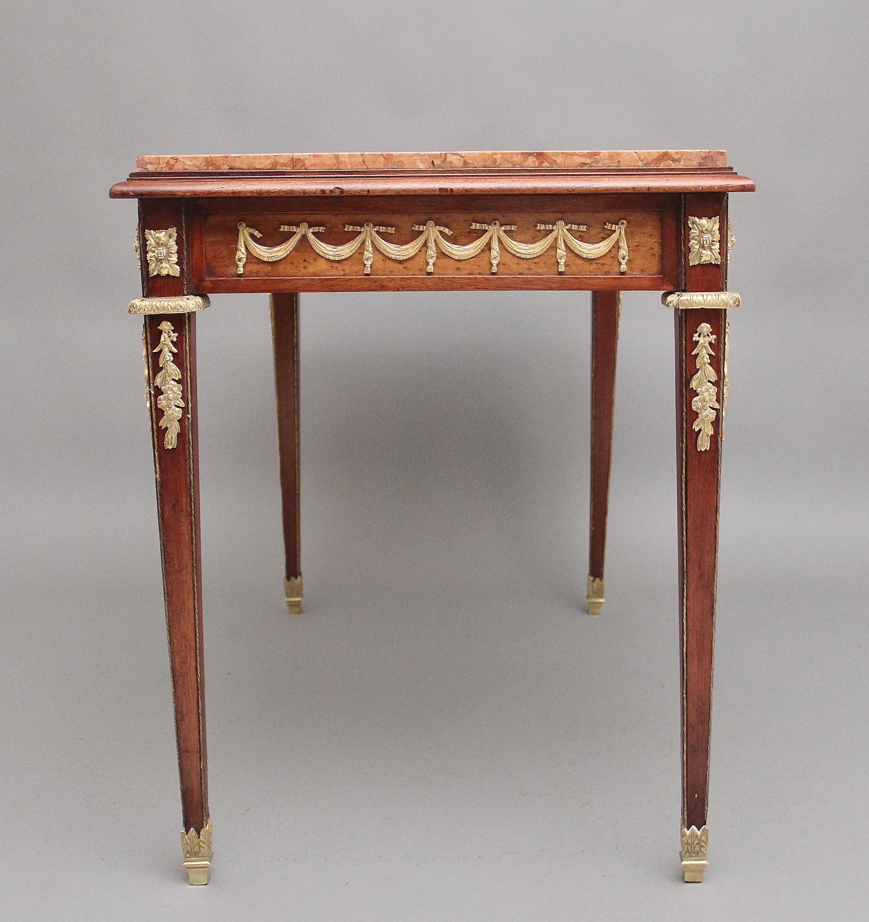 19th Century French mahogany and marble top centre table For Sale 5