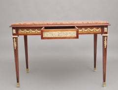 19th Century French mahogany and marble top centre table