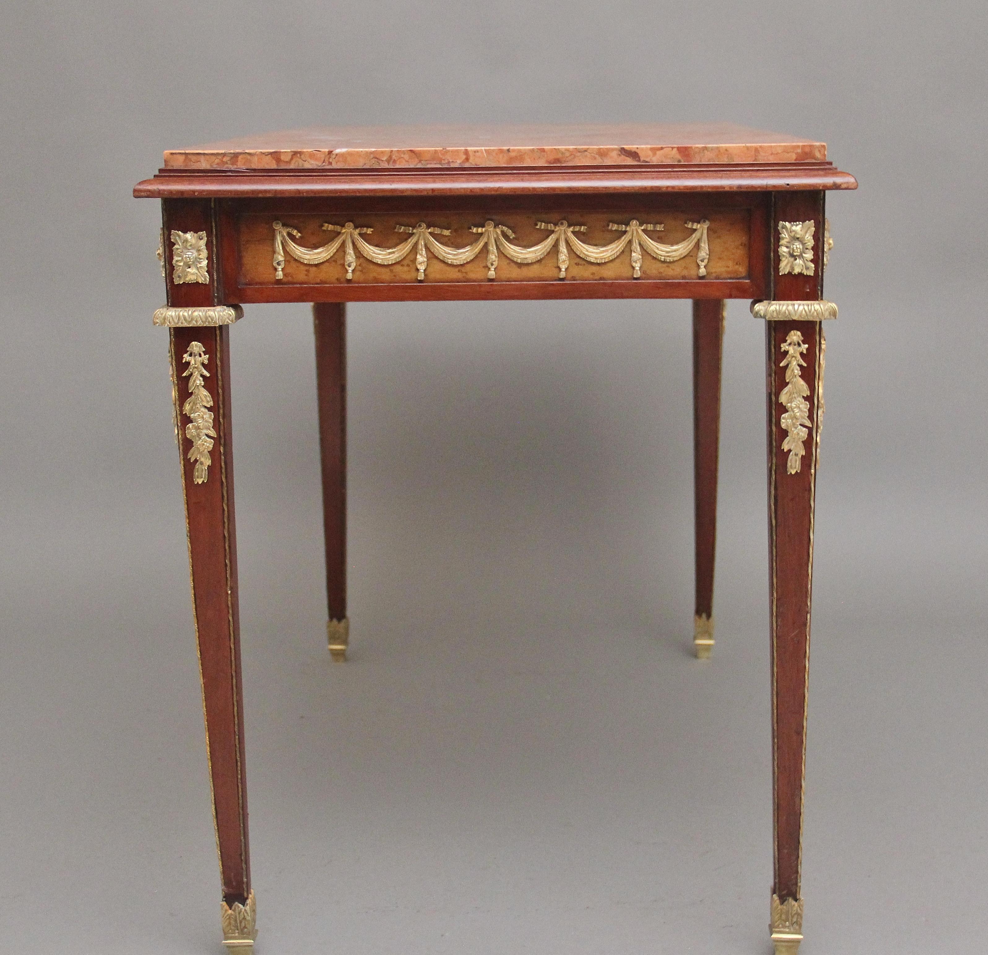 19th Century French mahogany and marble top centre table For Sale 2