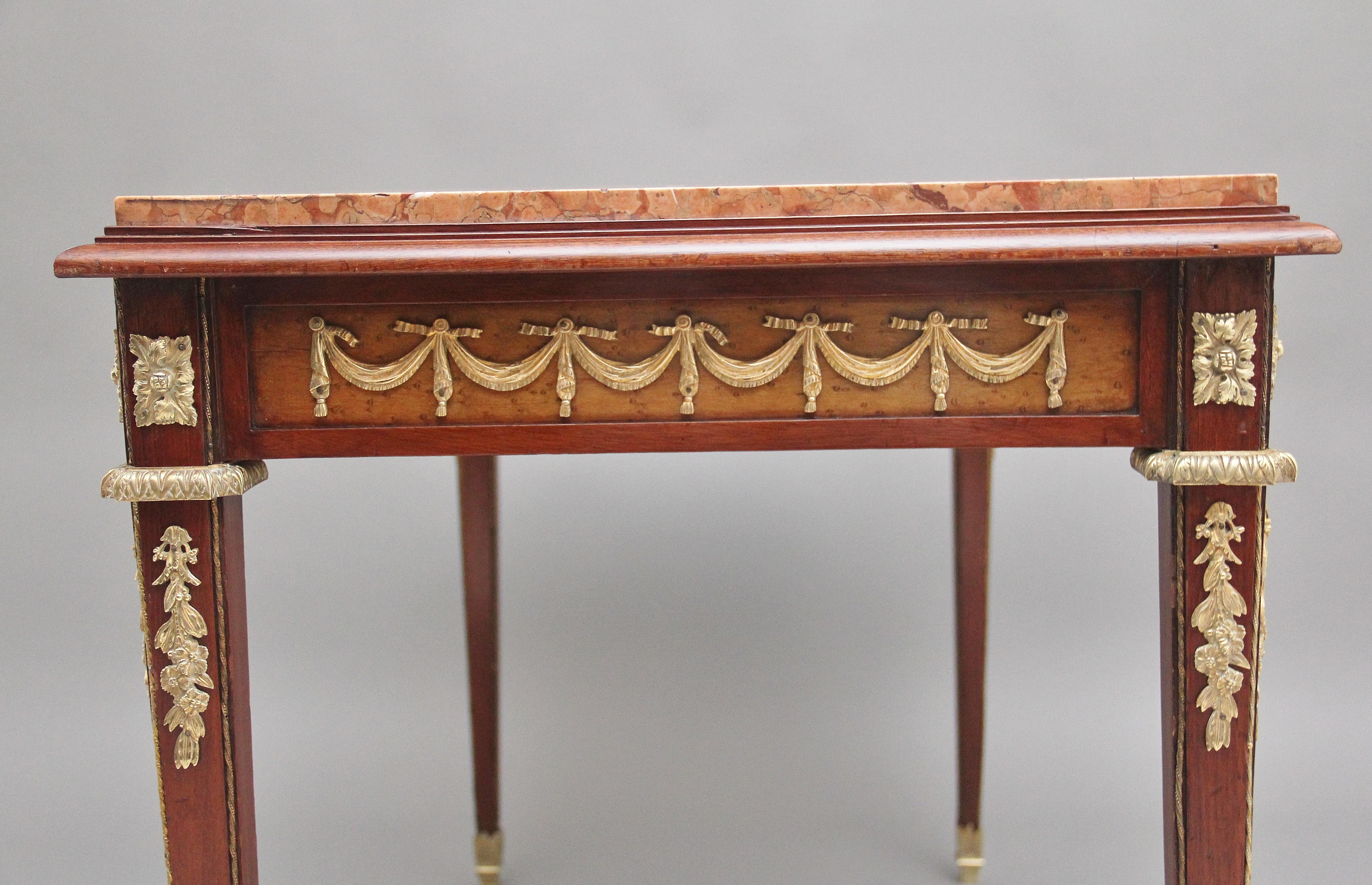 19th Century French mahogany and marble top centre table For Sale 3
