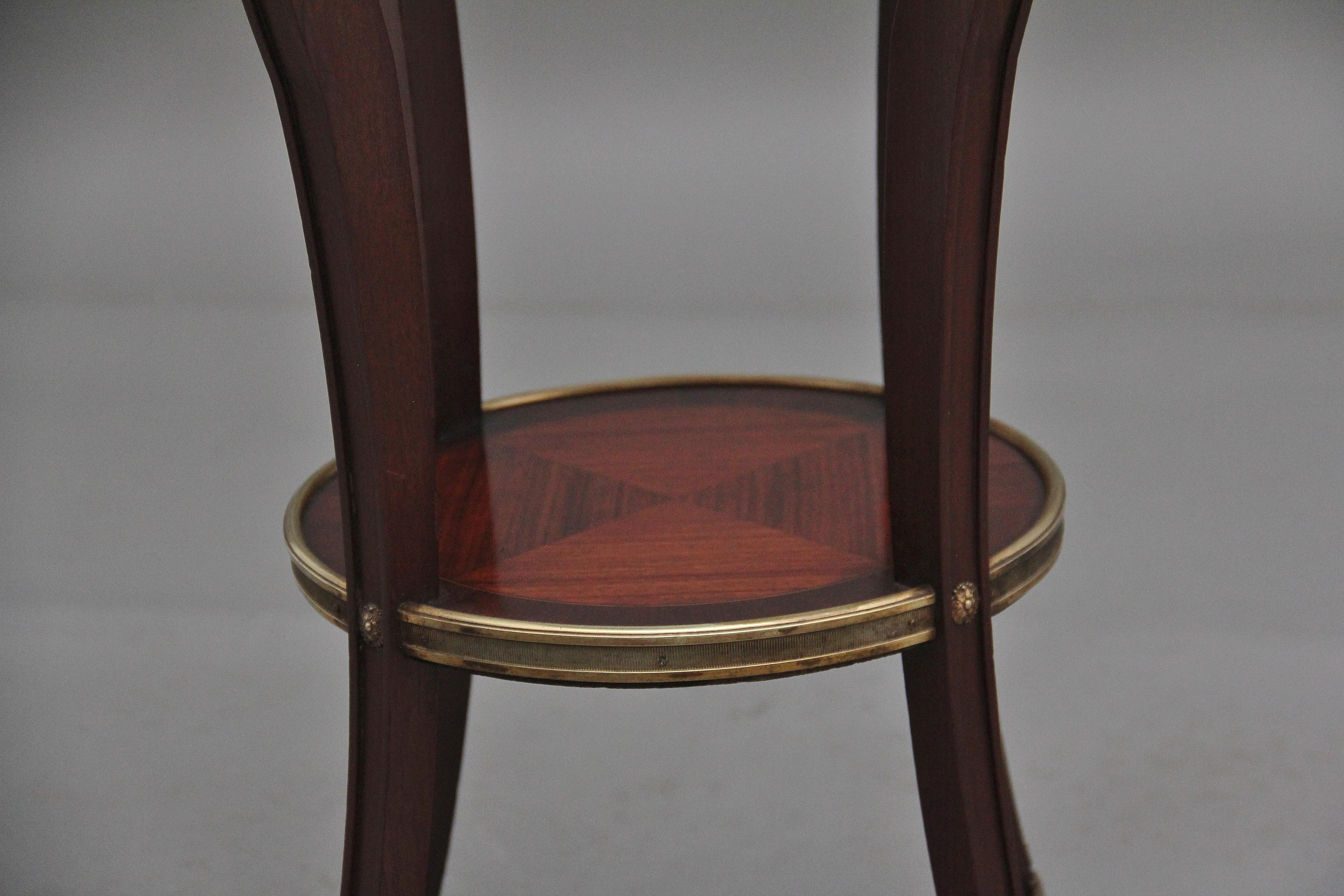 19th Century French mahogany and marble top occasional table For Sale 6