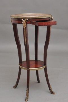 19th Century French mahogany and marble top occasional table