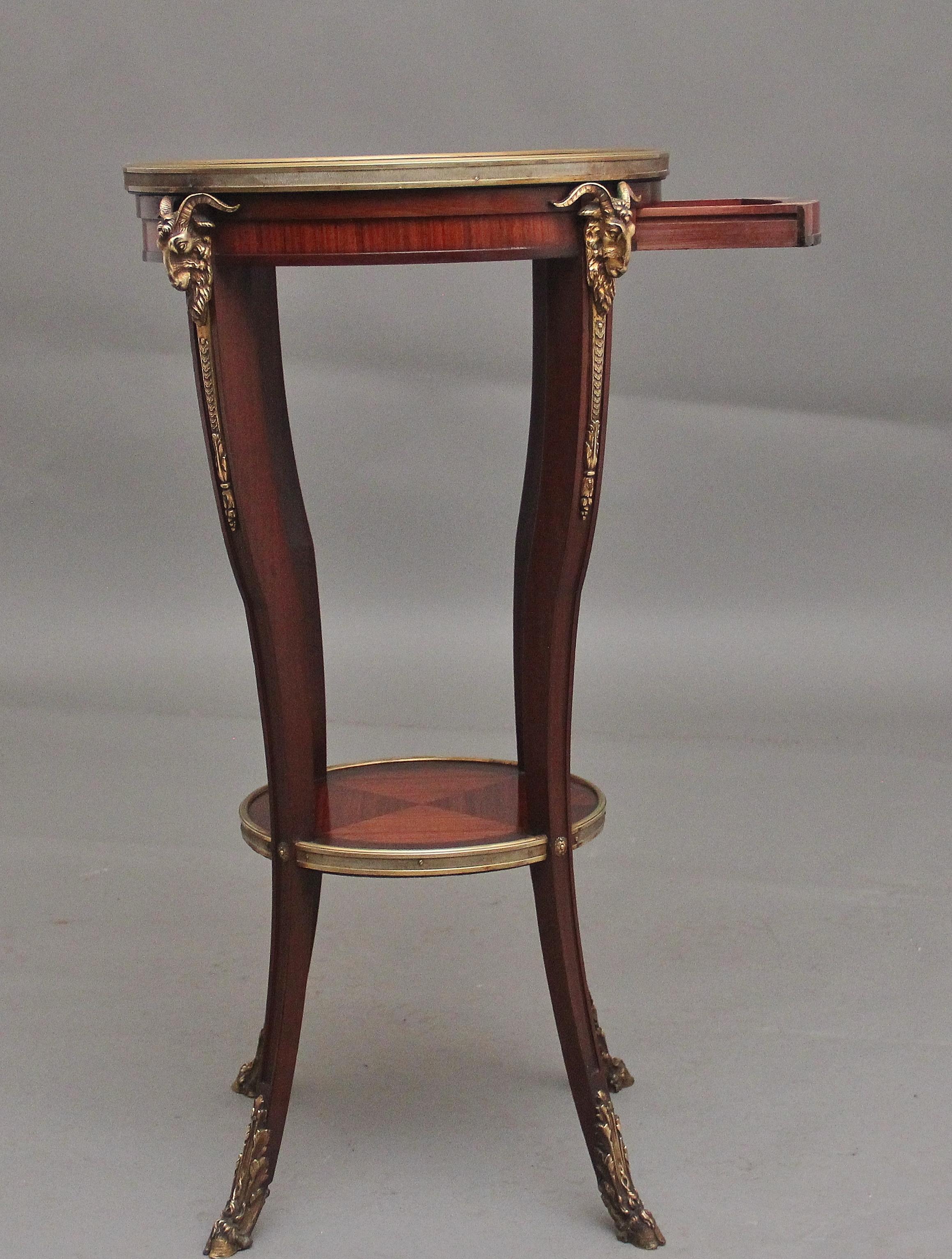 19th Century French mahogany and marble top occasional table In Good Condition For Sale In Martlesham, GB