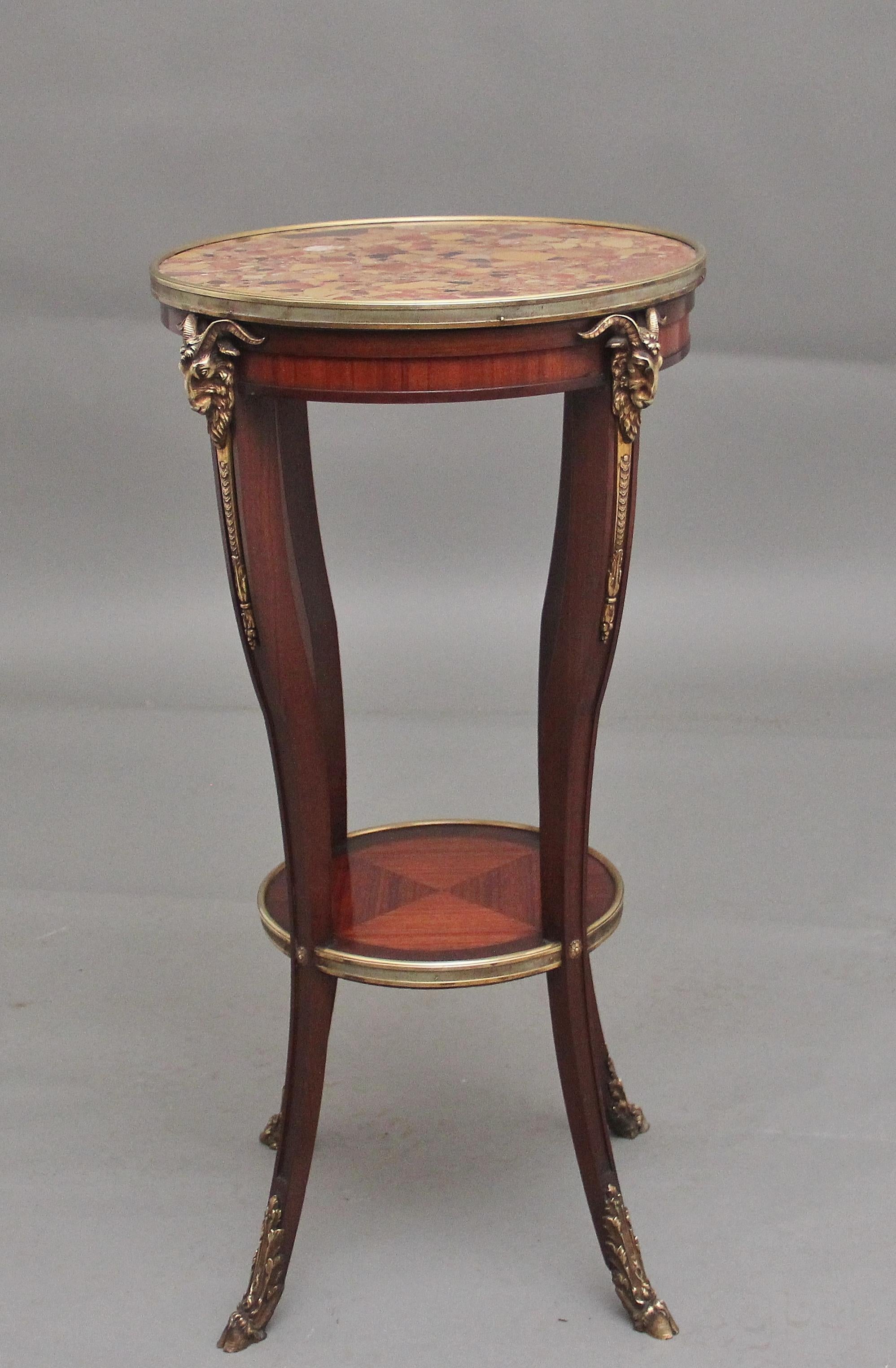 19th Century French mahogany and marble top occasional table For Sale 2