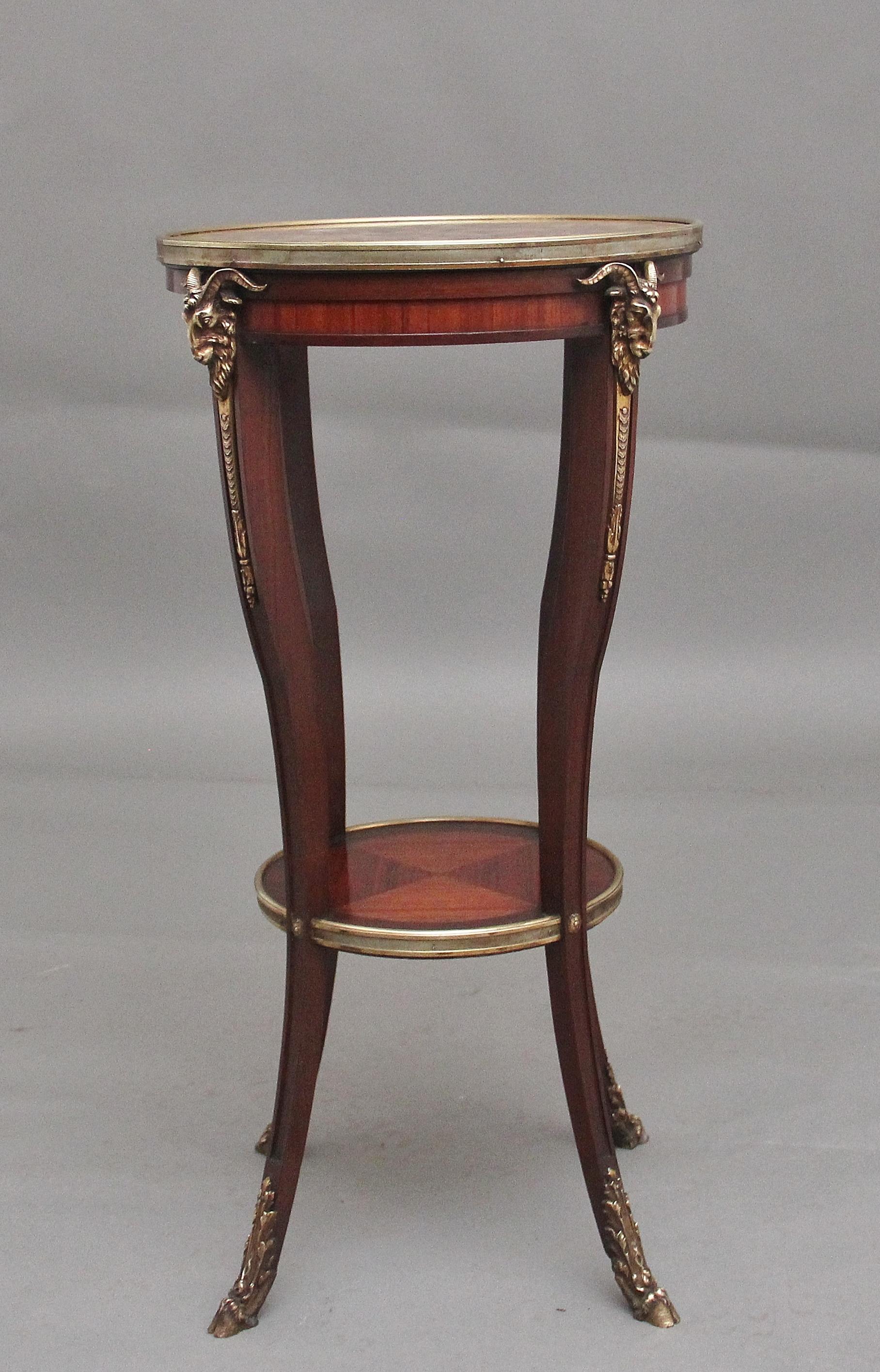 19th Century French mahogany and marble top occasional table For Sale 3
