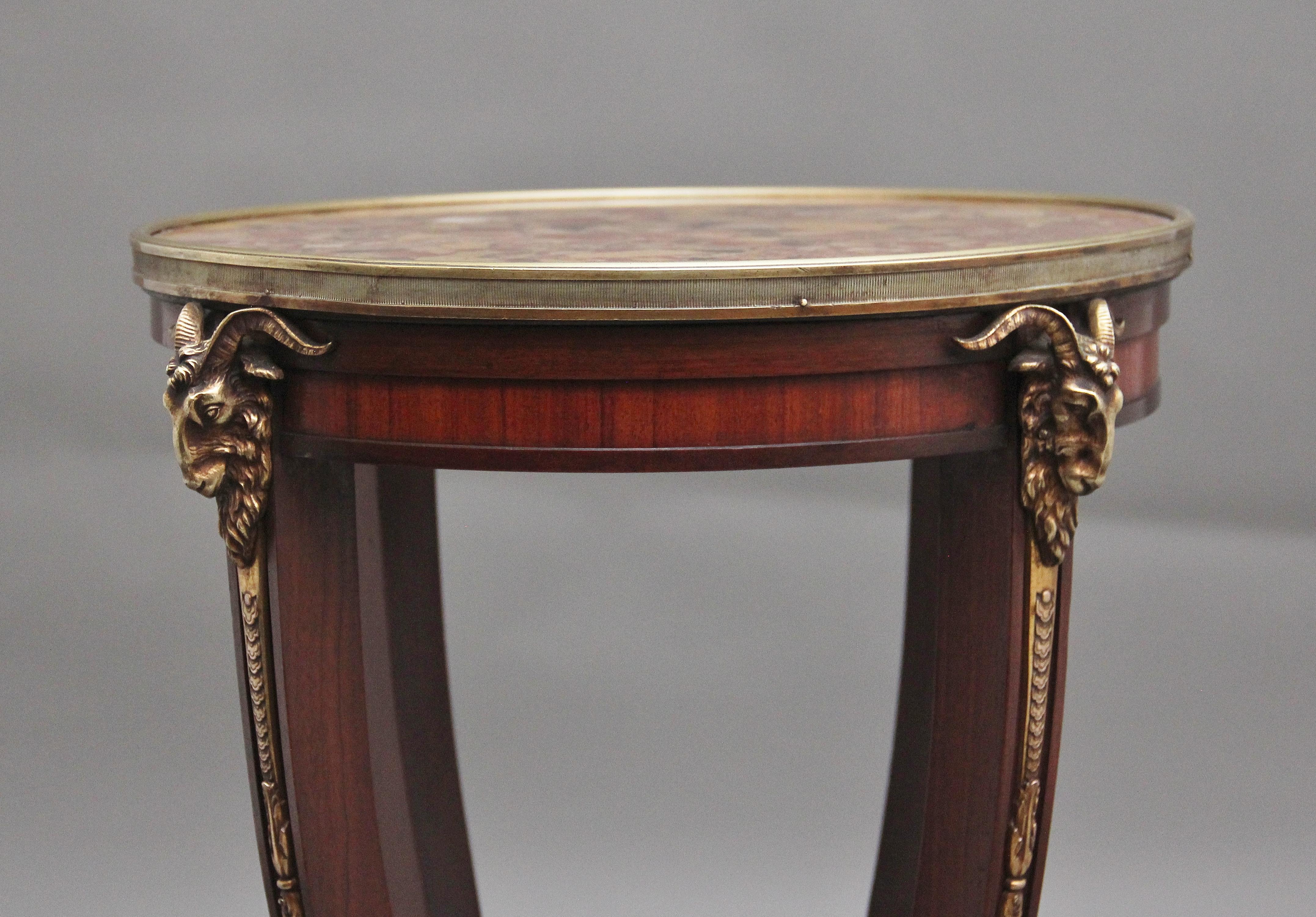 19th Century French mahogany and marble top occasional table For Sale 4