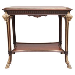 19th Century French Mahogany and Marble Top Occasional Table