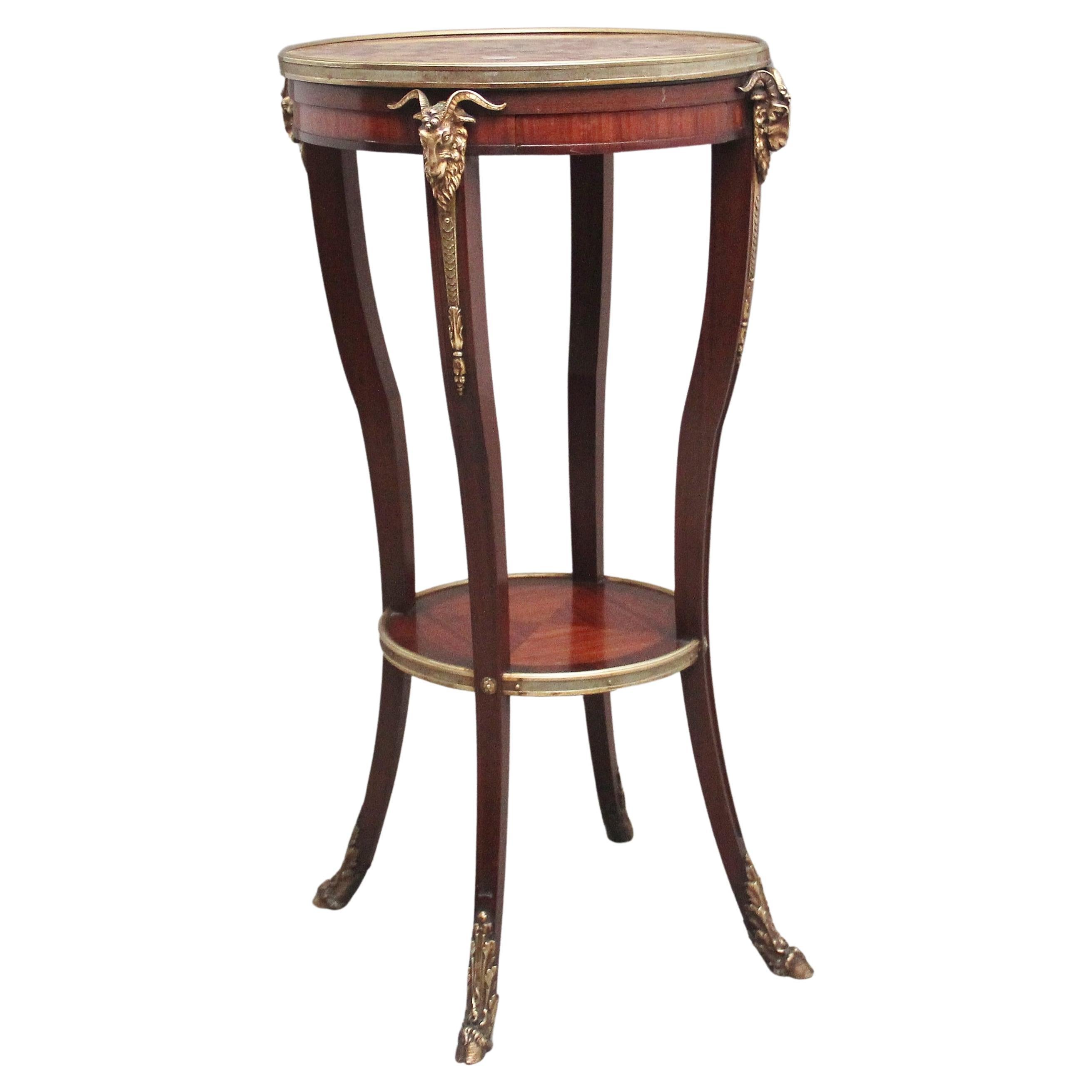 19th Century French mahogany and marble top occasional table For Sale