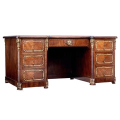 19th Century French Mahogany and Ormolu Pedestal Desk