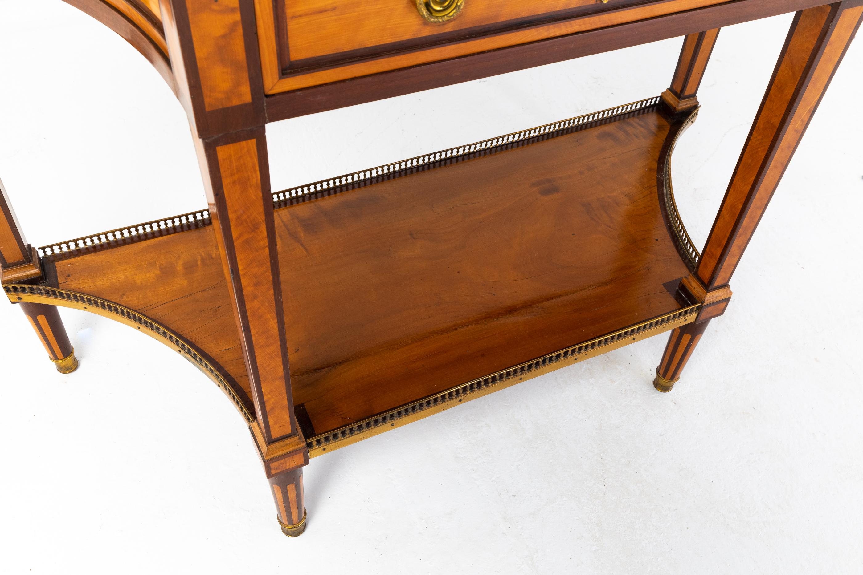 19th Century French Mahogany and Satinwood Console Table 1