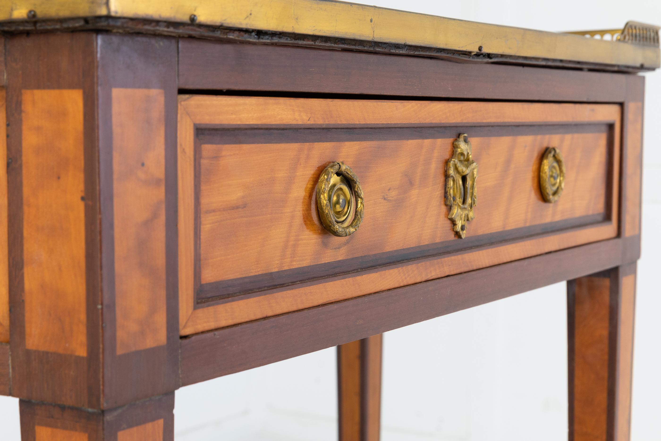 19th Century French Mahogany and Satinwood Console Table 4