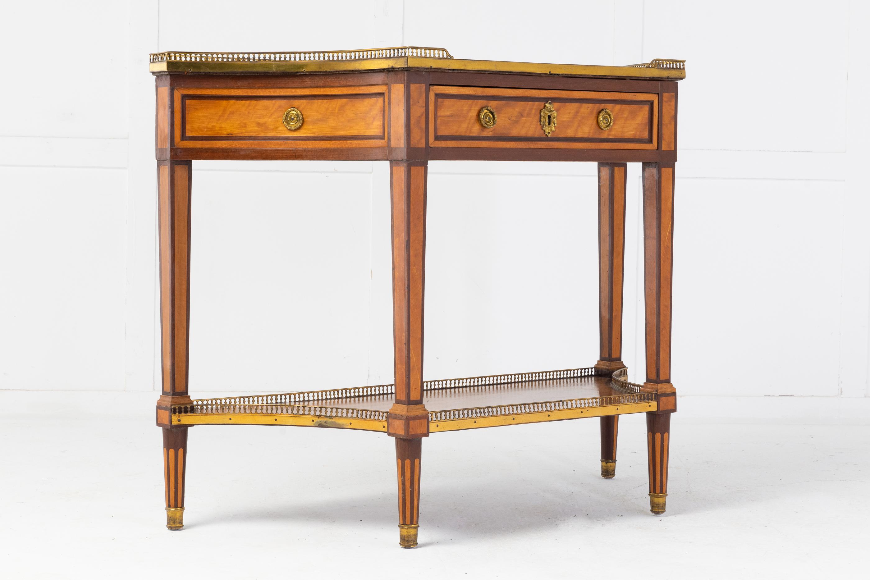 19th Century French Mahogany and Satinwood Console Table 5